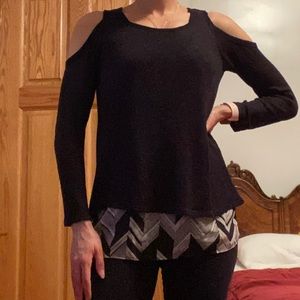 Peek-a-boo Shoulder Sweater with Lady Bug Back